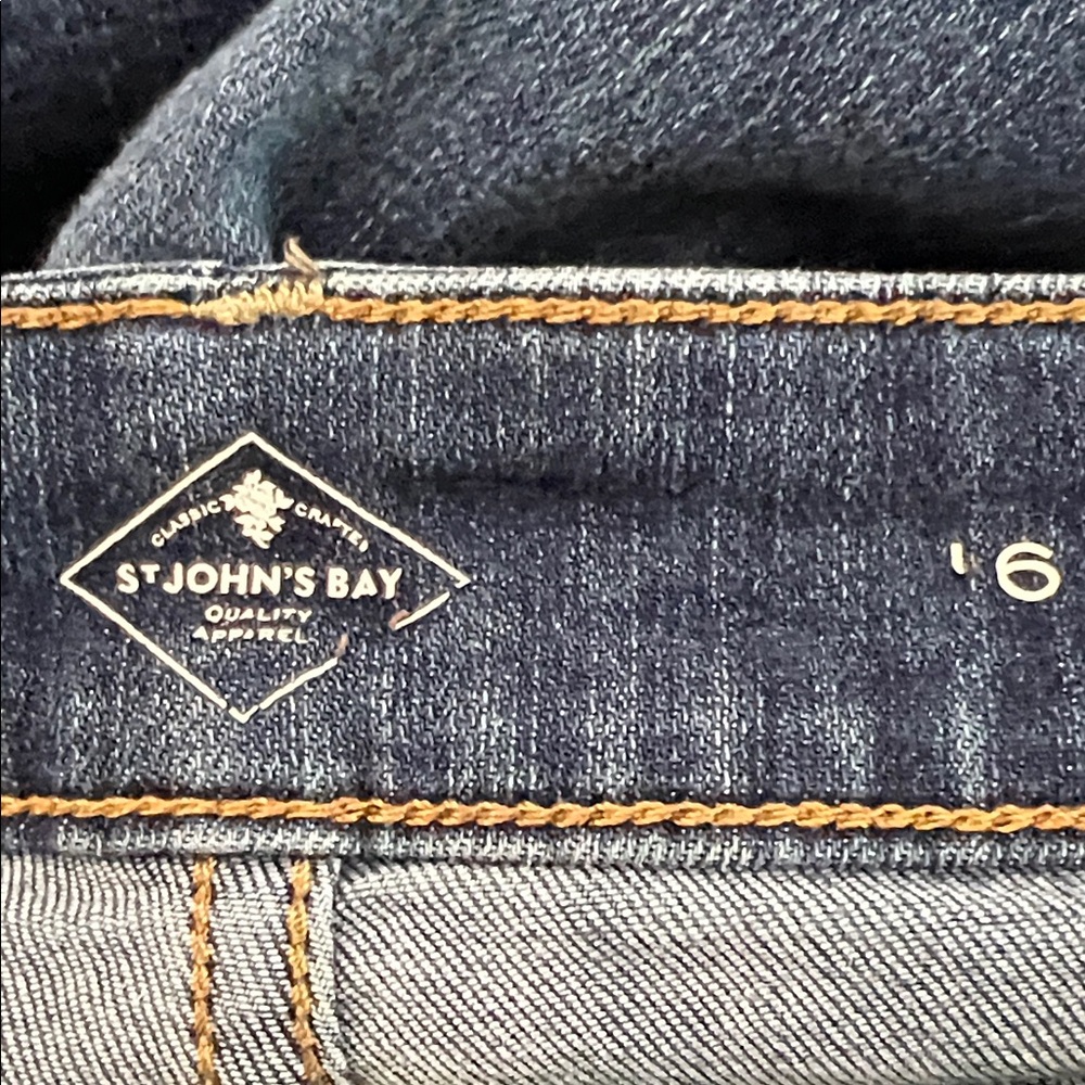 St. John's Bay Women’s Dark Blue Skinny Jeans Size 26 - Picture 5 of 7